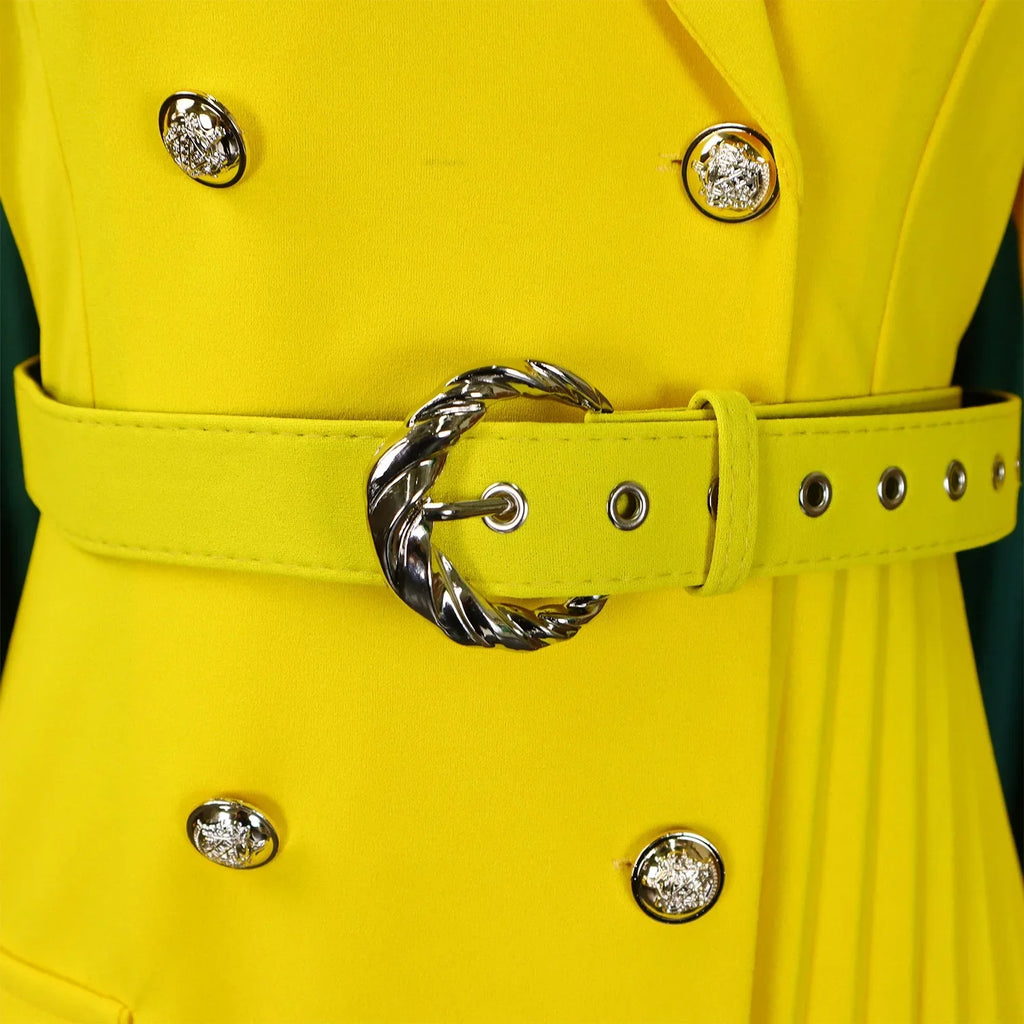 Elegant Blazer Dress For Women Notched Collar Full Sleeve