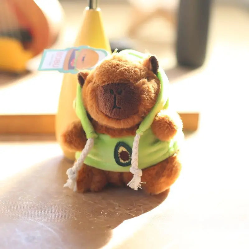 Cute Cartoon Capybara Plush Keychain Pendant Doll Bag Ornament with Clothes