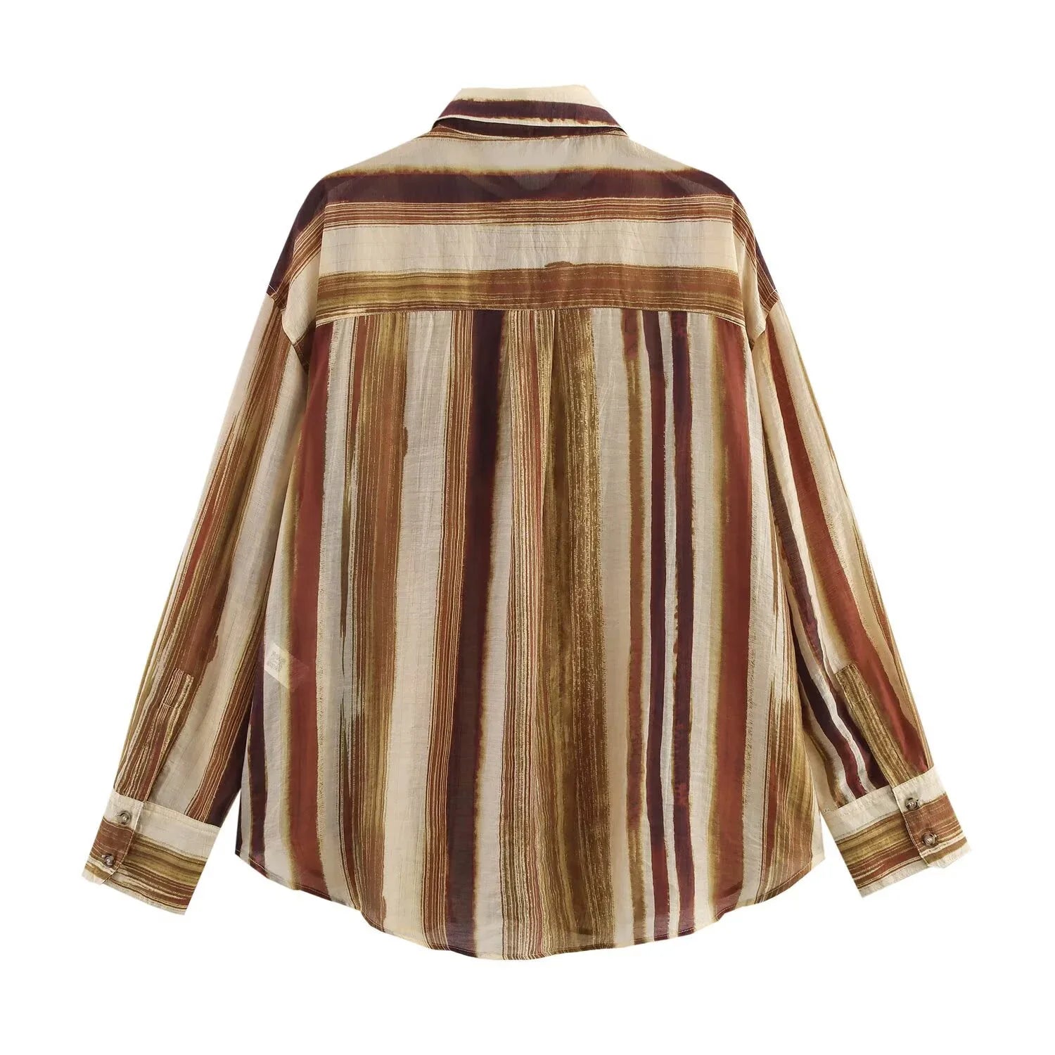 Women's Loose Cotton Linen Long Sleeve Shirt Slim Fit Versatile Lightweight Blouse