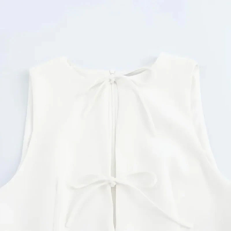 Y2K Bow Mini Dress Sleeveless Party Ready Summer Look