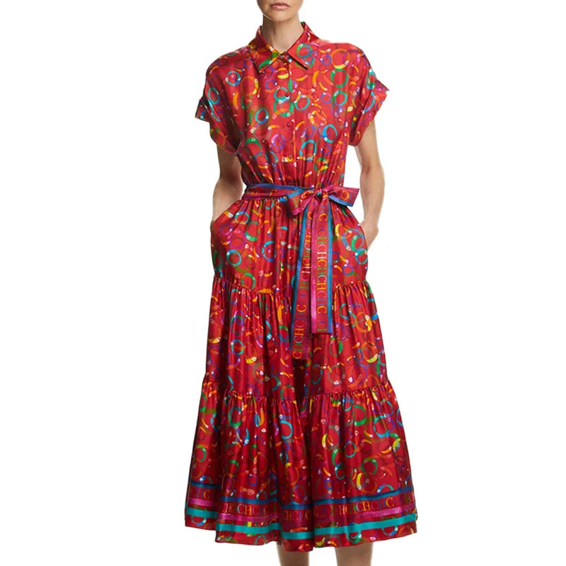 Seasonal Fashion Colors Womens Dresses Vintage Versatile