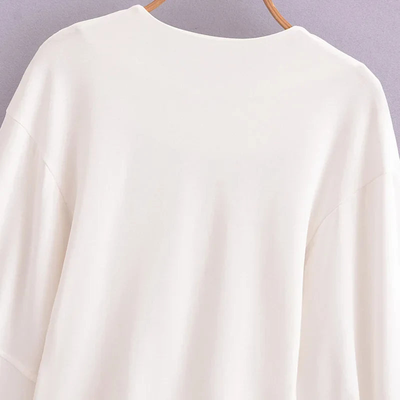 Pleated Long Sleeve Two Piece Pant Set for Women Comfortable Spring Sweatsuit