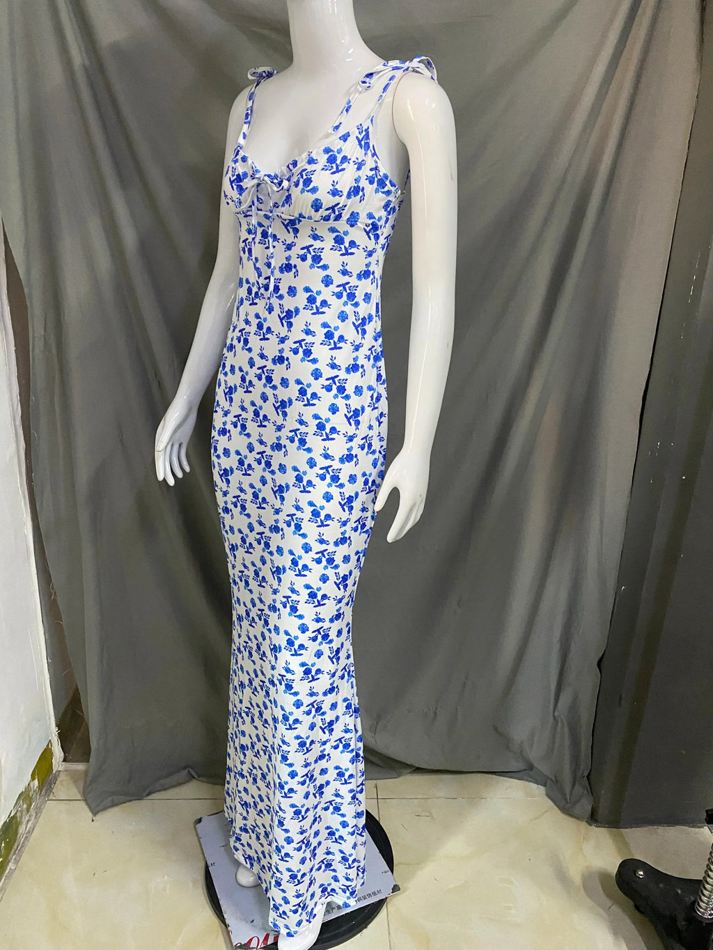 Floral Suspender Dress Slim Fit For Women Country Style