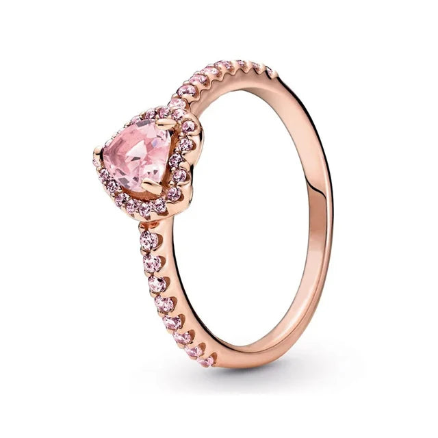 Red White Pink Crystal Rings for Women Luxury Wedding Jewelry Accessories
