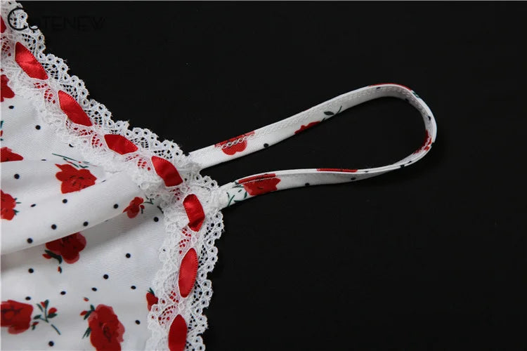 Rose Print Maxi Dress for Women Summer Bodycon Style