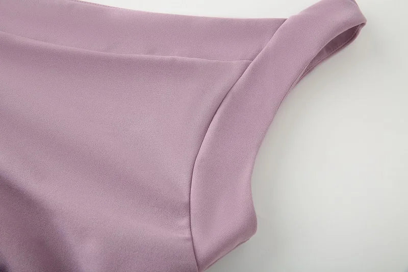 Asymmetric Pleated Off Shoulder Midi Dress For Women