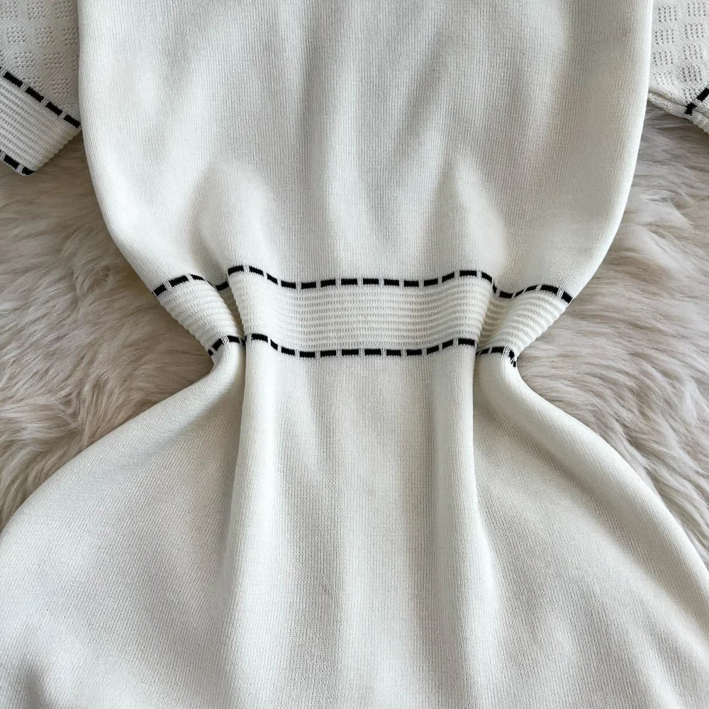 High Waist Retro Dress For Women Summer Elegant Style