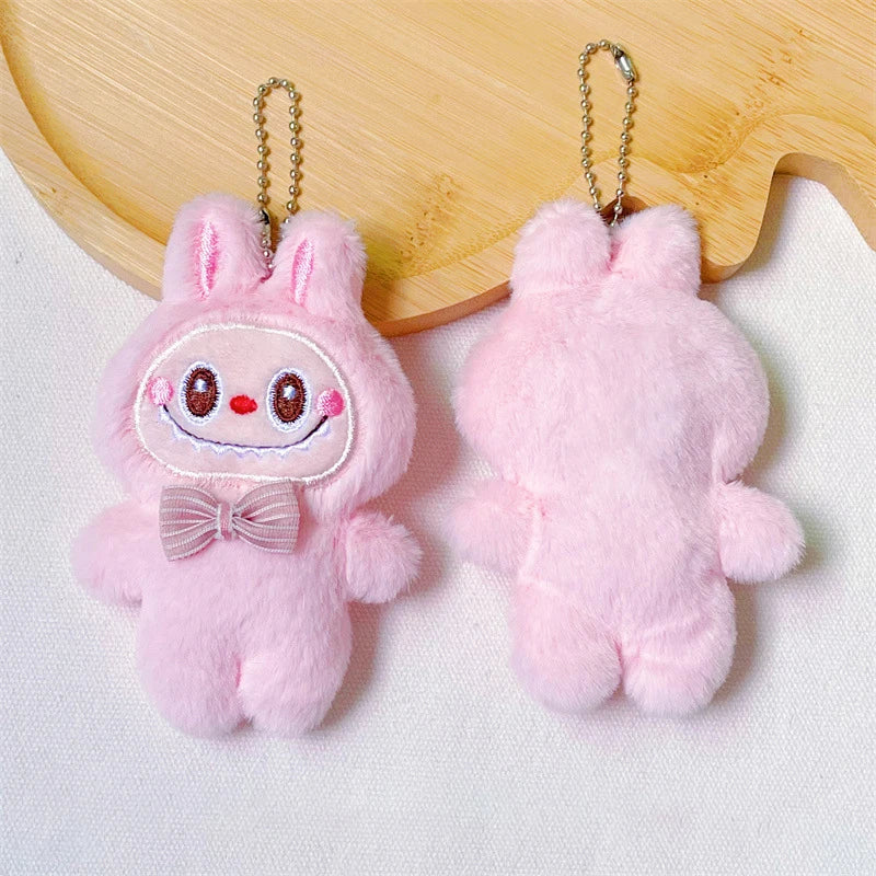 Kawaii Cartoon Labubu Plush Keychain Doll Cute Anime Pendant for Girls Birthday Gifts and Backpack Accessories