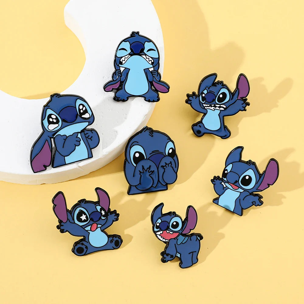 7 Pcs Creative Lilo and Stitch Enamel Pins Set for Backpack Clothing Jewelry and Accessories Gift
