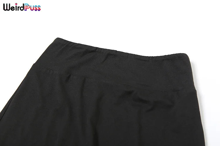 Weird Puss Tracksuit Women 2 Piece Set Casual Zip Thin Drawstring Crop Jacket and Leggings Matching Sporty Suit