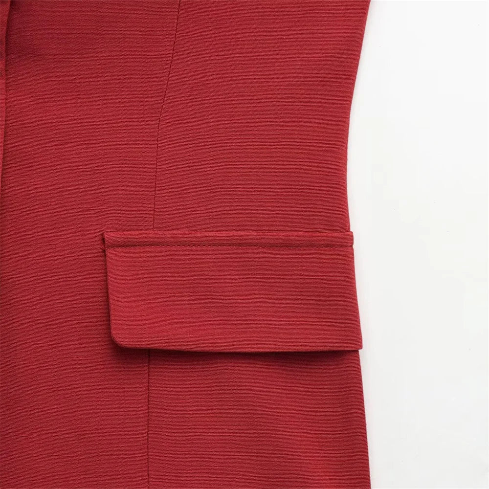 Women's Buttoned Top and Double Pleated Pants Set for Casual Spring and Summer Fashion