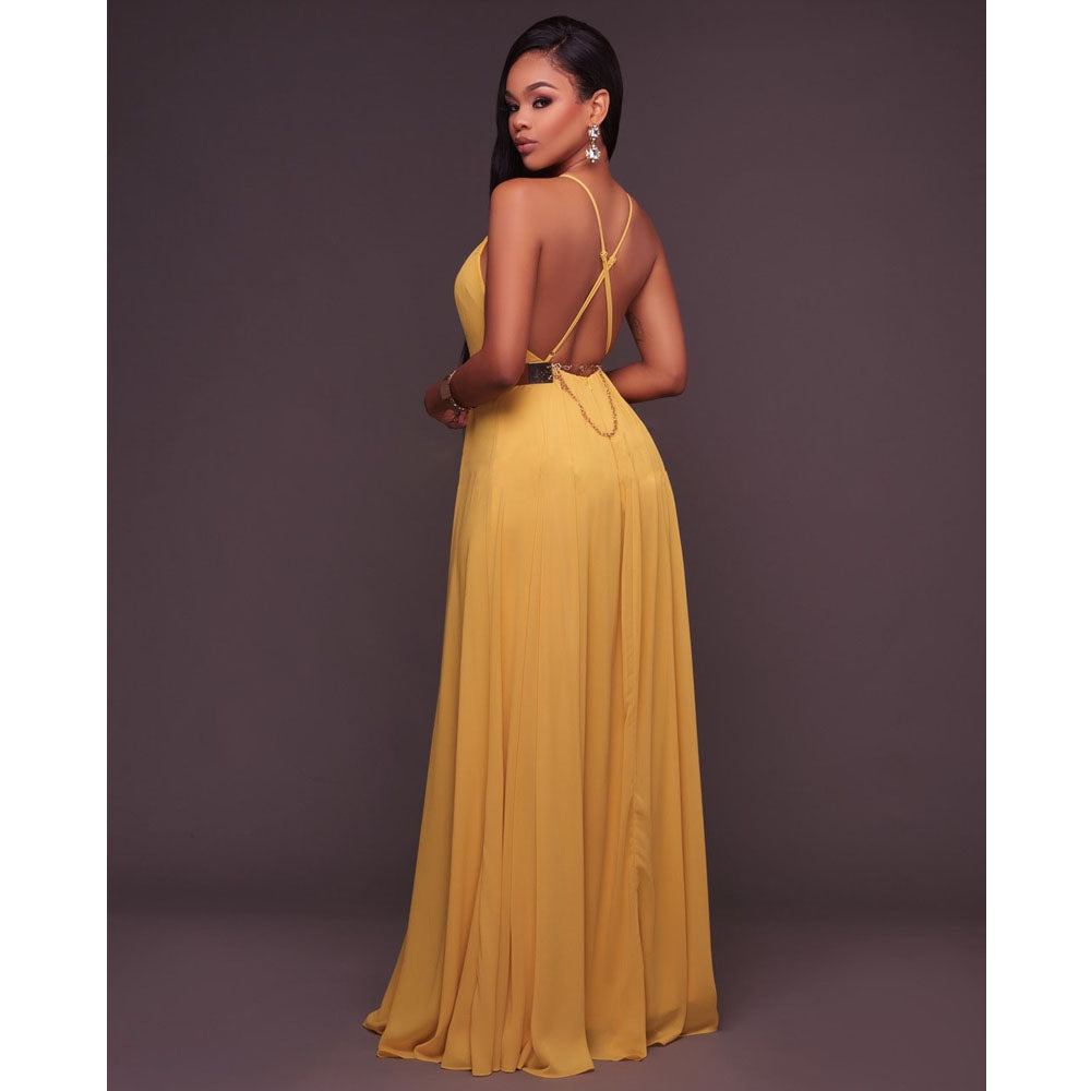 Boho Maxi Dress Sleeveless Summer O Neck Backless Sundress