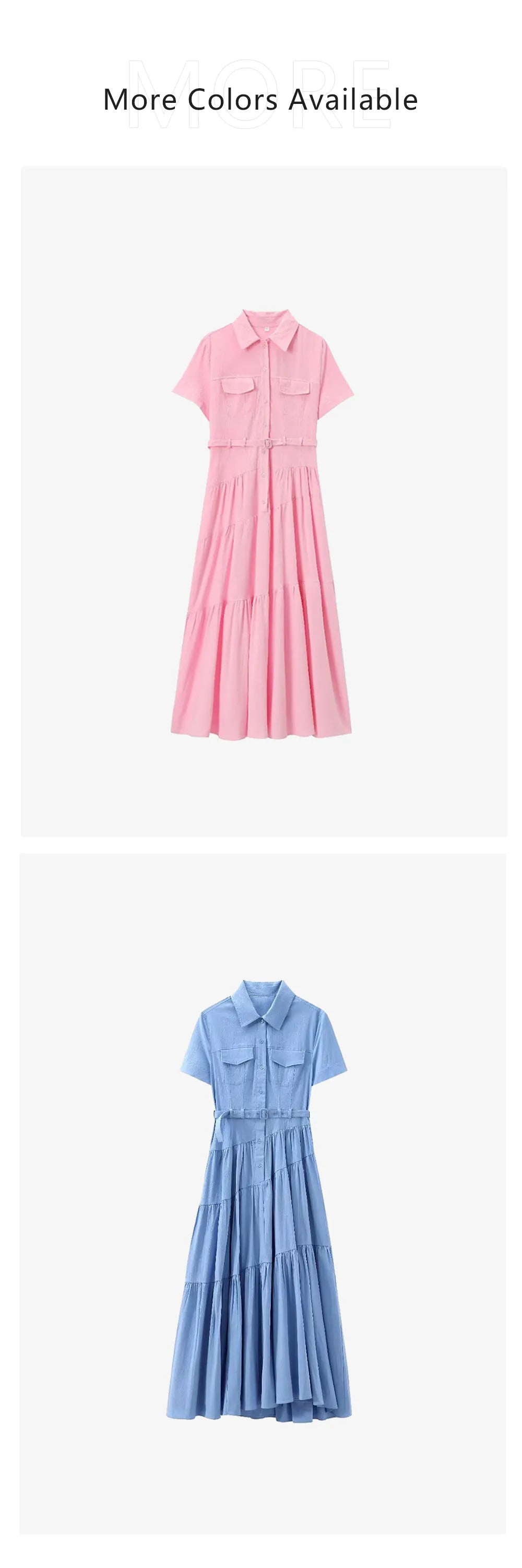 Elegant Belted Shirt Dress For Women Versatile Fashion