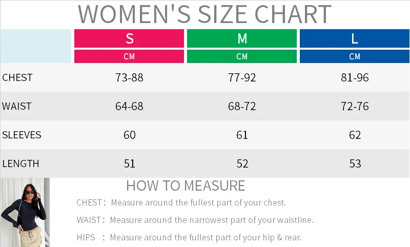 Women's Slim Fit Long Sleeve Solid Color T-Shirt for Spring and Autumn Casual Street Wear