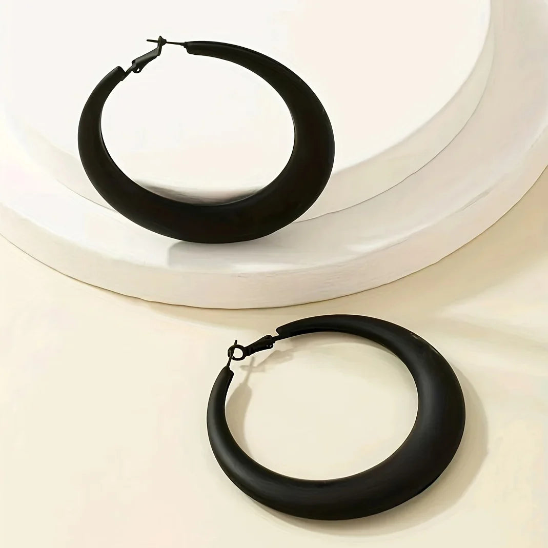 Exquisite Big Red Circle Earrings for Women - Niche Fashion Jewelry