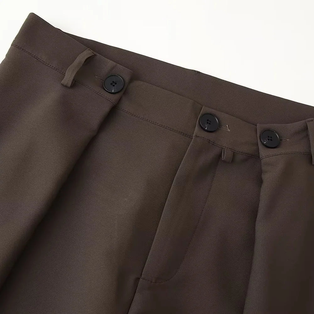 Elegant Womens Pantsuit Set Belted Jacket And Pants