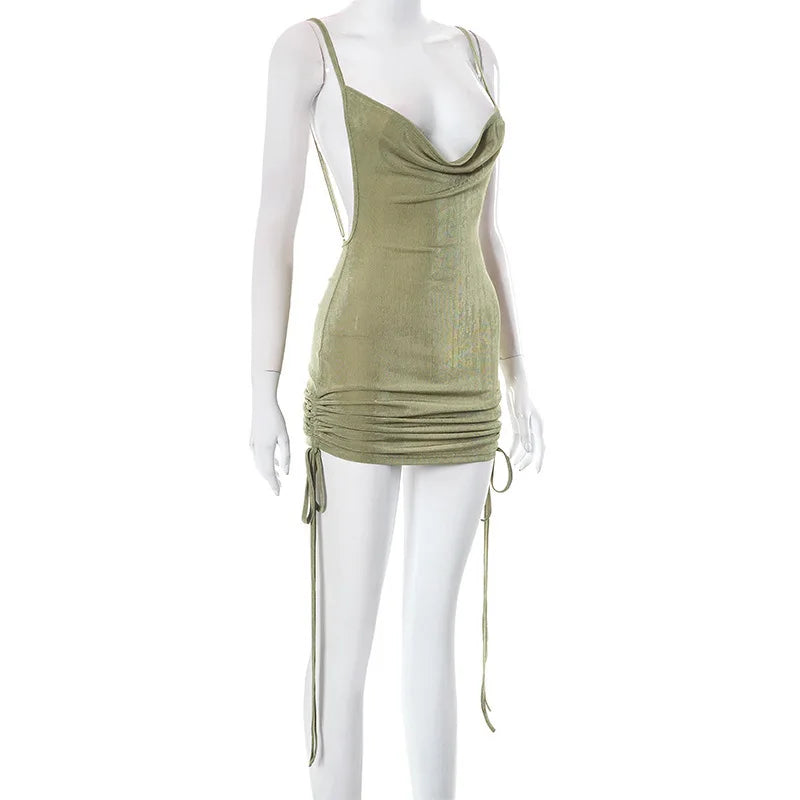 Sexy Bandage Mini Dress Backless Bodycon Party Club Dress