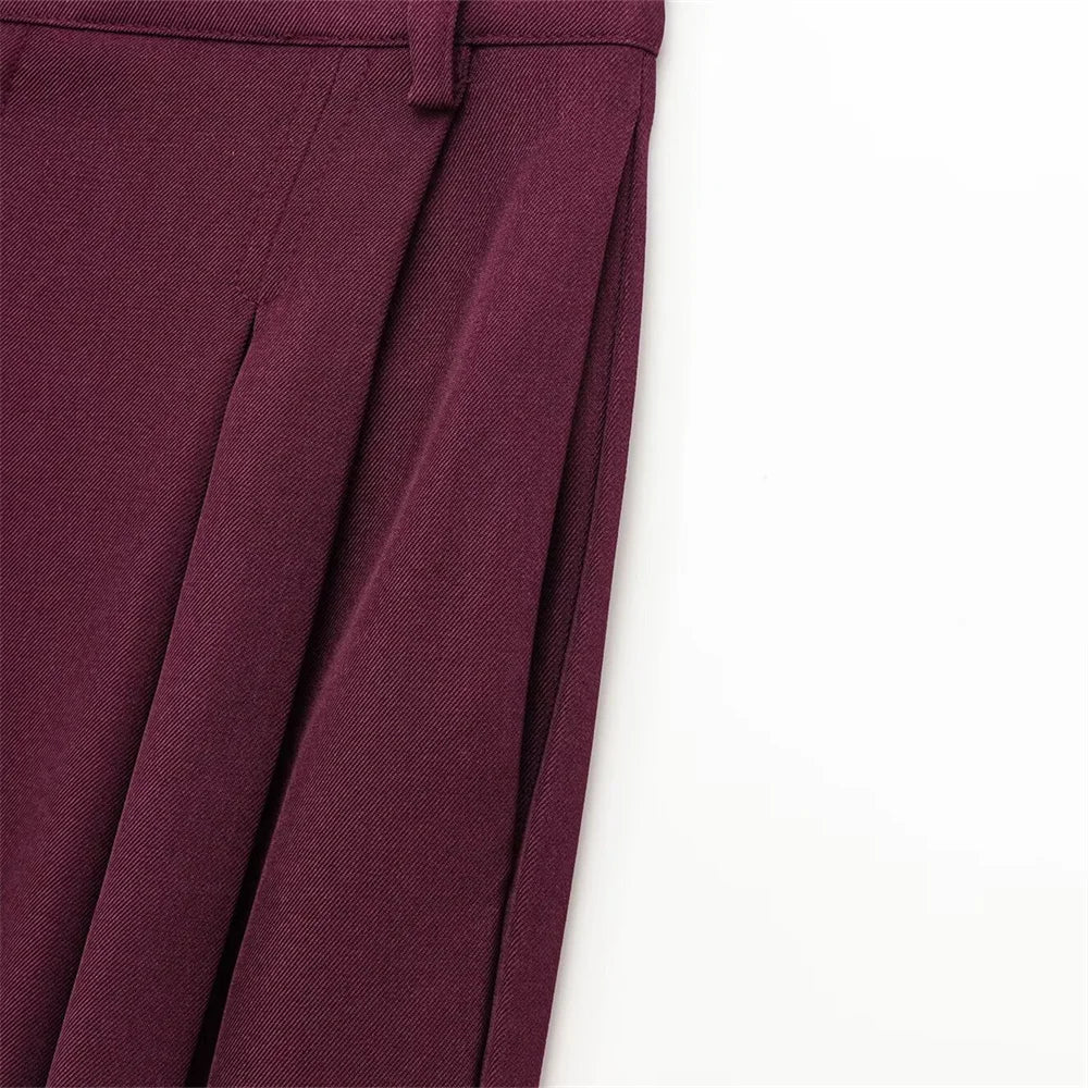 Women's Double Breasted Suit Jacket High Waist Pants Set