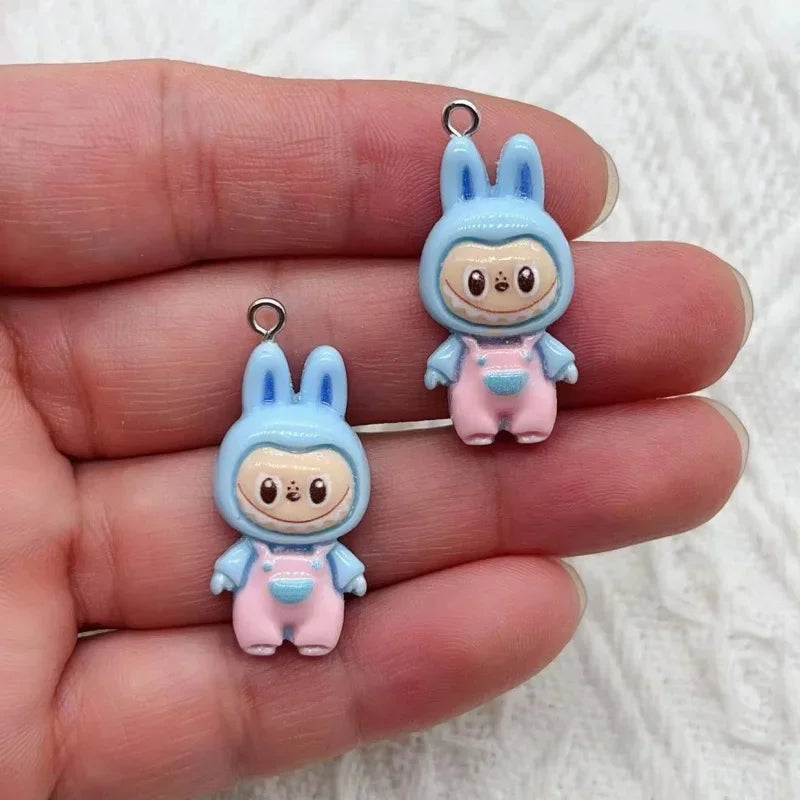 10PCS Kawaii Rabbit Resin Pendants for DIY Necklaces Bracelets Earrings and Keychain Accessories