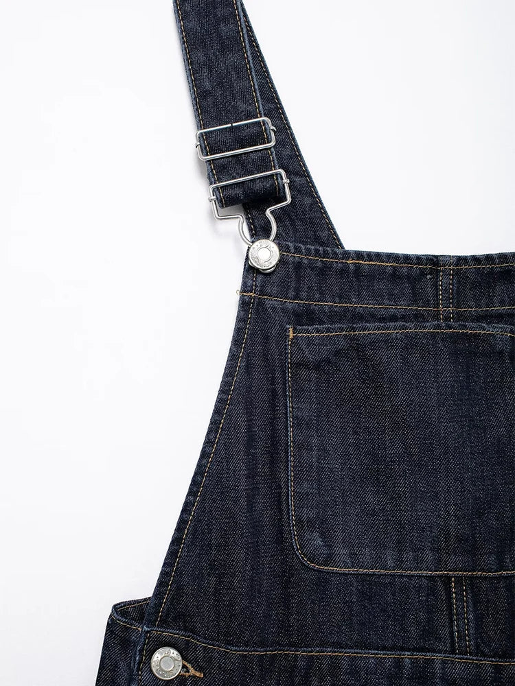Chic Denim Overalls For Women Long Style Jeans Casual