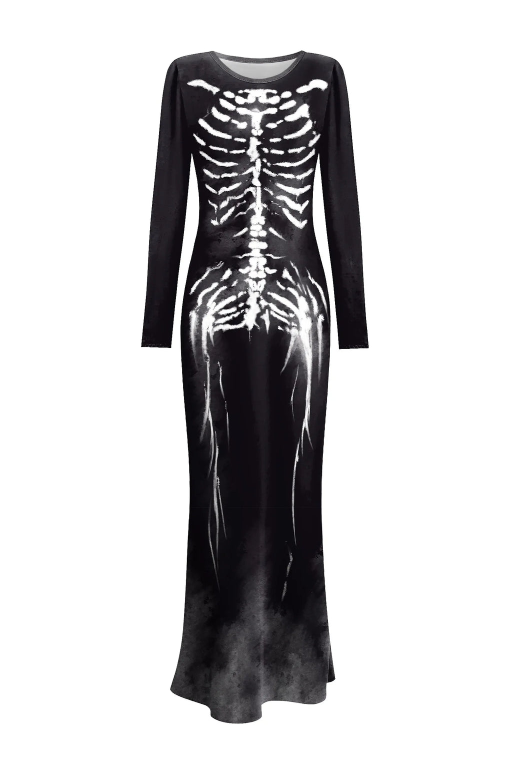 Black Gothic Witch Dress With Long Sleeves Fishtail Gown