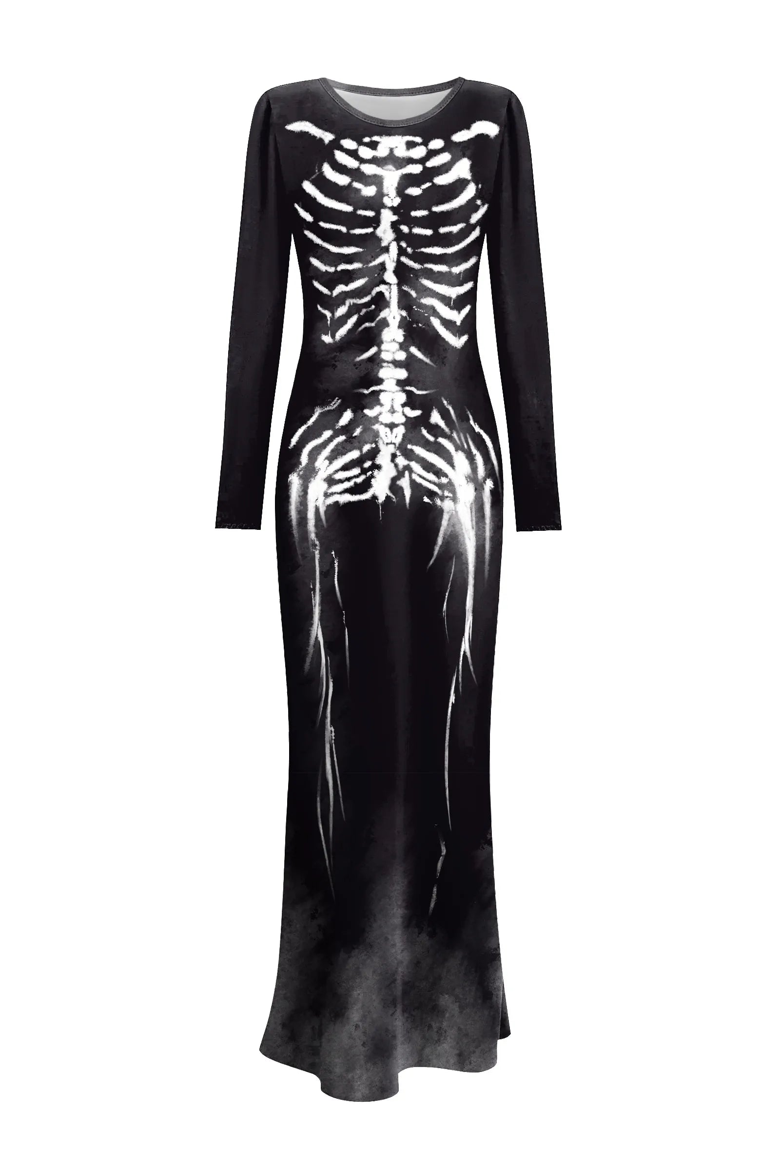 Black Gothic Witch Dress With Long Sleeves Fishtail Gown