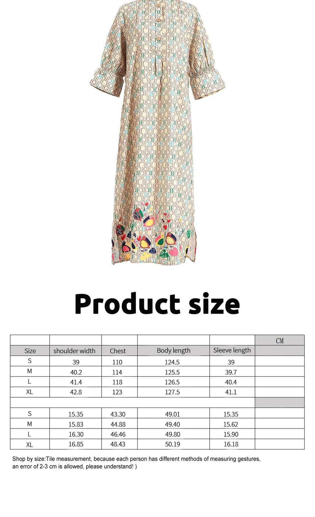 Khaki Printed Long Dress For Women Casual Loose Fit Maxi