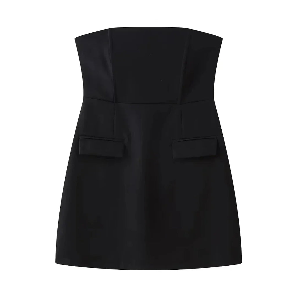 Sexy Strapless Mini Skirt For Women Solid Color Summer