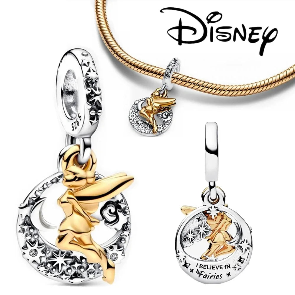 Disney Stitch Minnie Mouse Dangle Charms for Pandora Bracelets Silver Jewelry Making
