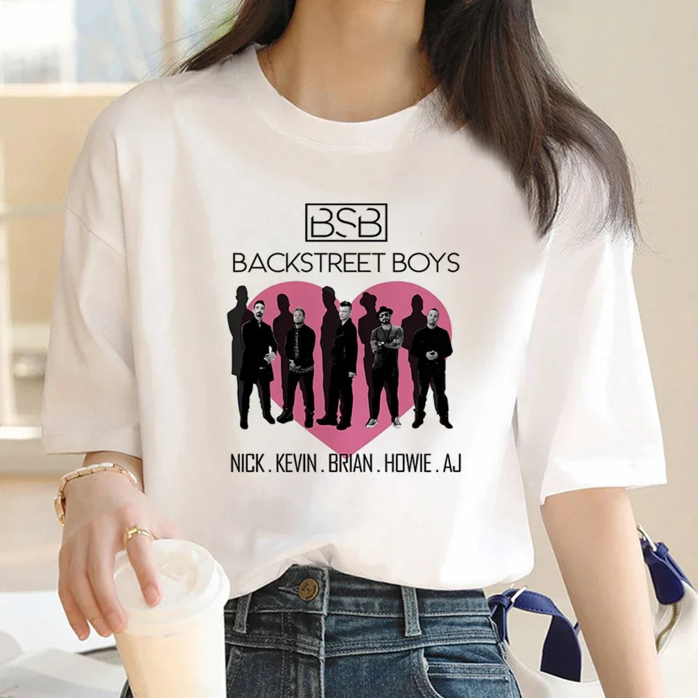 Backstreet Boys DNA Tour Summer Top T-Shirt for Women Funny Japanese Grunge Couple Shirt
