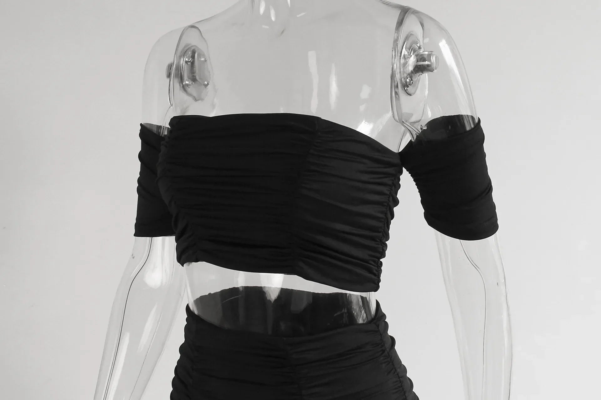 Fashionable Casual Women's Two-Piece Set with Short Sleeve Bodycon Skirt and Sexy Shoulder Cutouts Summer Outfit