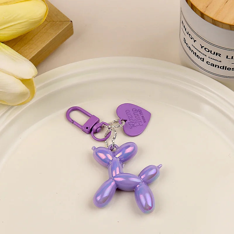 Cute Y2K Acrylic Cartoon Balloon Dog Keychain for Women Bag Pendant and Car Accessory