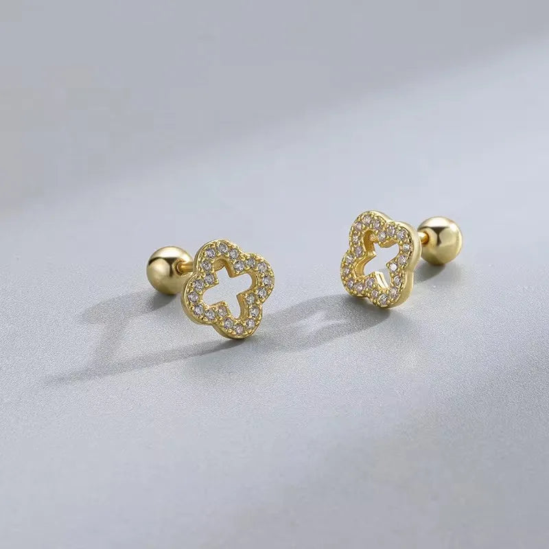 Heart Stud Earrings for Women Hypoallergenic Screw Cartilage Helix Jewelry Gifts