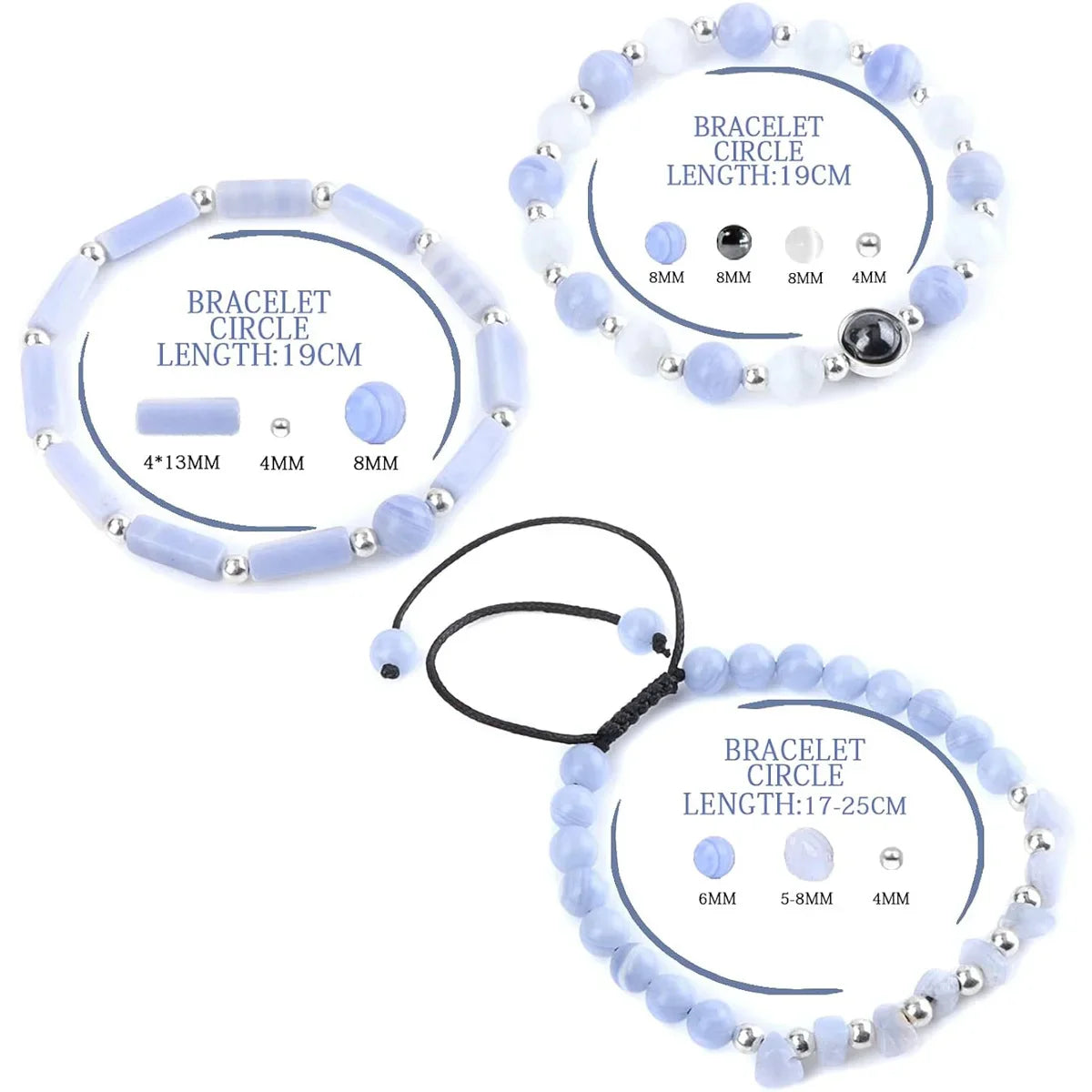 3pcs Set Amethyst Healing Bracelet for Weight Loss and Meditation - Body Purifying Crystal Jewelry for Men and Women