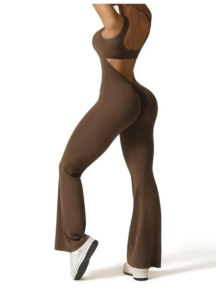 Slim Fit Backless Bodysuit for Women Hip Lift Pullover Sexy Sports and Yoga Wear