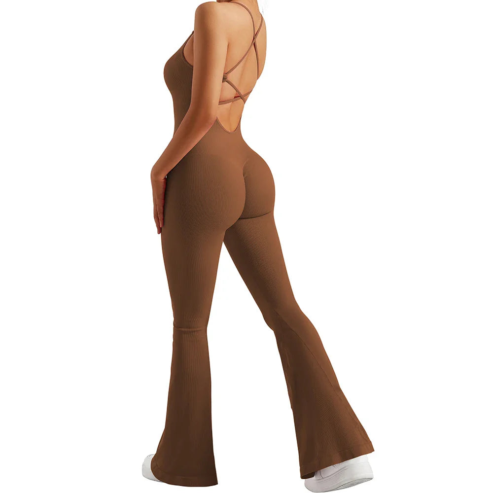 Solid Body-Shaping Sleeveless Skinny Jumpsuit Women Casual Square Collar One Piece Romper Sporty Bodysuit