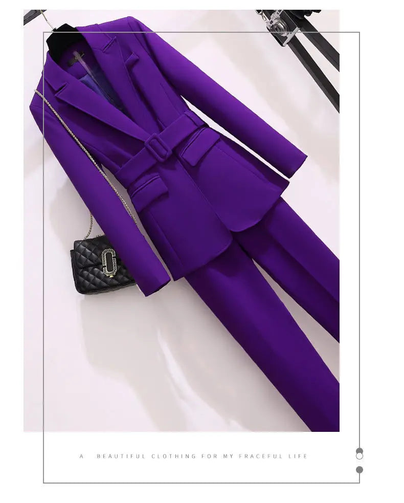 Two Piece Women's Professional Work Suit for Autumn