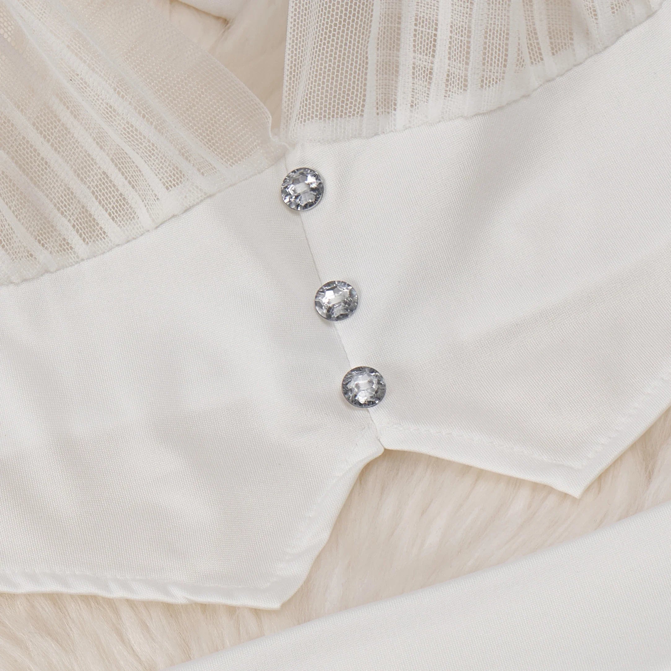 Sexy French-Inspired Lingerie Set with Button Straps Patchwork Short Skirt V-Neck Bow Tie 4-Piece Erotic Cosplay Underwear Suit