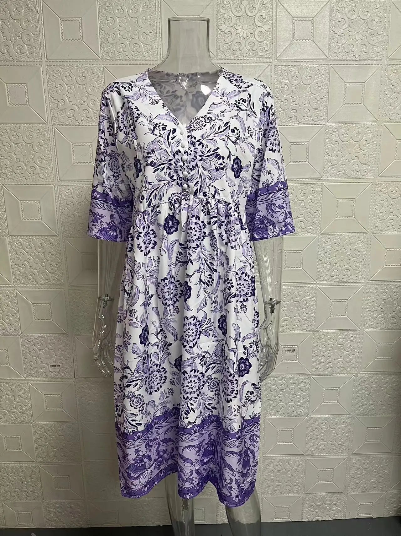 Loose Floral Print Elegant V Neck Dress For Women Everyday
