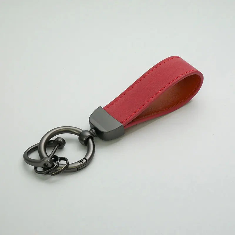 PU Leather Keychain Car Key Ring Holder for Men and Women - Stylish Key Strap Wallet Accessory in Multiple Colors