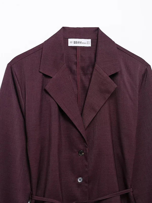 Women's Spring Two Piece Suit Set with Loose Fit Blazer and Wide Leg Pleated Trousers, Casual Chic Ensemble with Belt and Button Detail