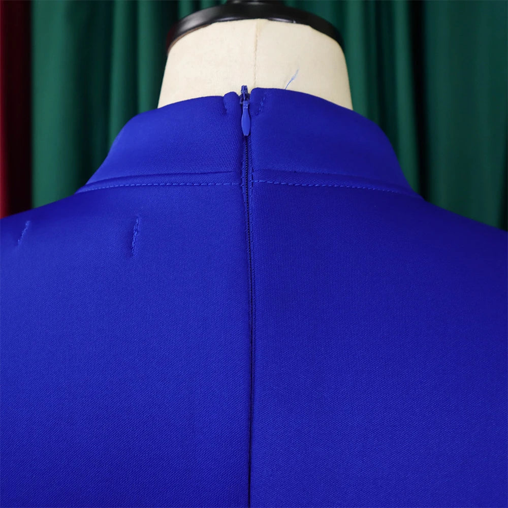 Elegant A Line Midi Dress With Bow Collar For Party