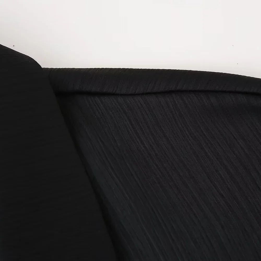 Women's Double Breasted Suit Jacket and Pants Set with Wrinkle Effect for Spring and Summer Fashion