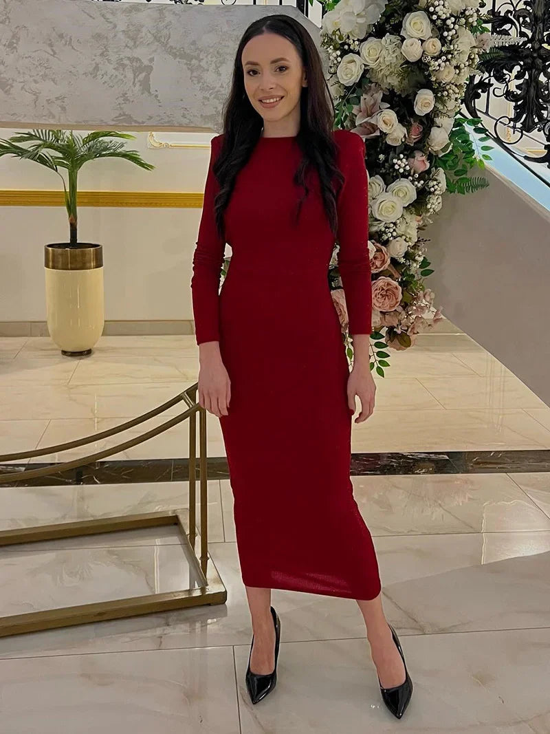 Glitter Backless Ruched Midi Dress For Women Party Dress