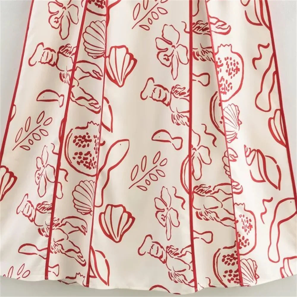 Halter Neck Floral Hollow Out Long Winter Dress For Women