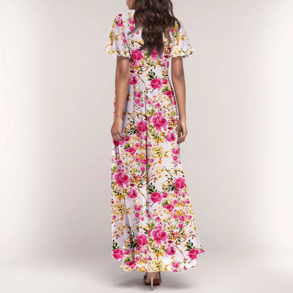 Floral Chiffon Maxi Dress for Summer Wedding Guest Chic