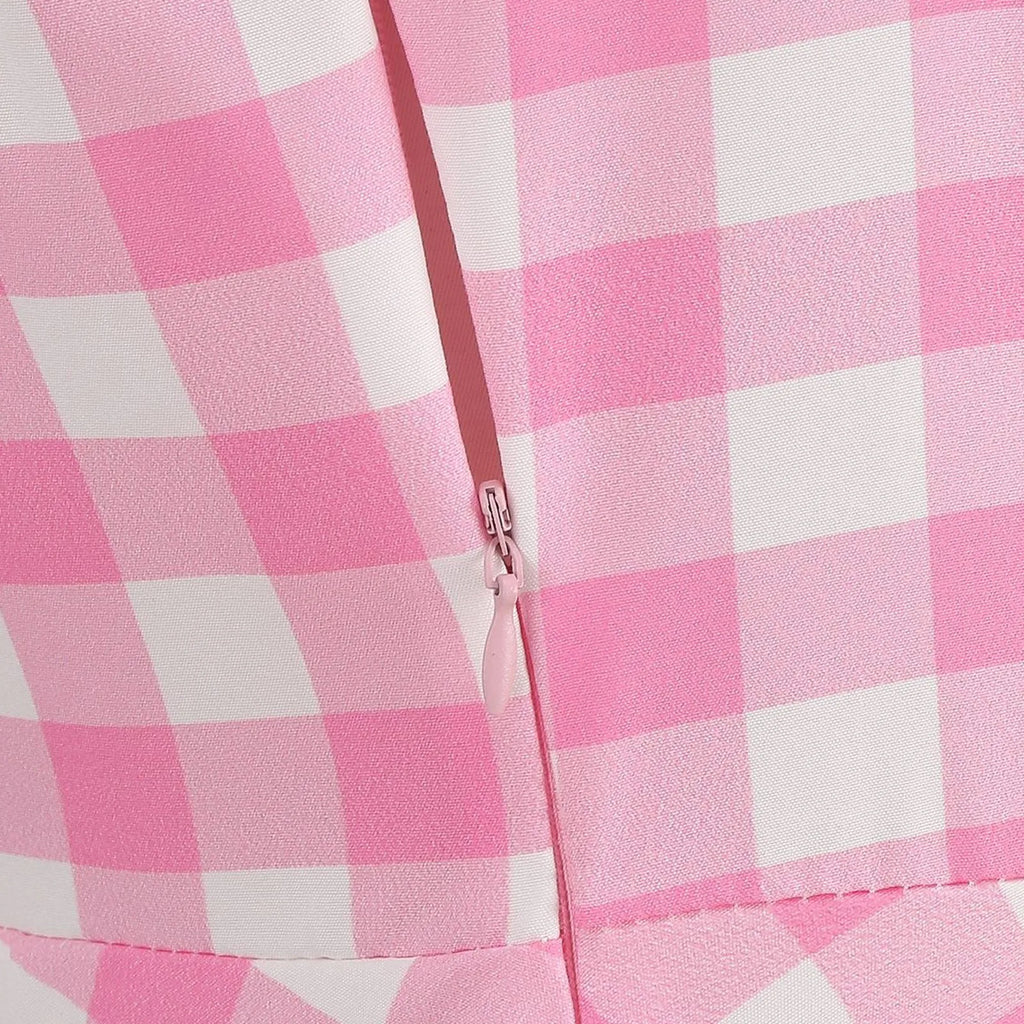 Ladies Vintage Polka Dot Backless Lace Up Swing Dress