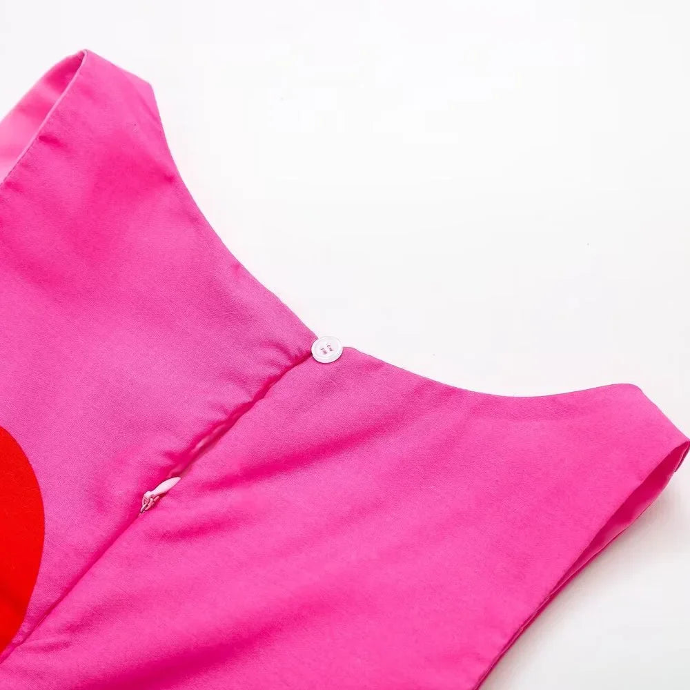 Women's Sleeveless Wrap Dress Printed Slim Fit Casual