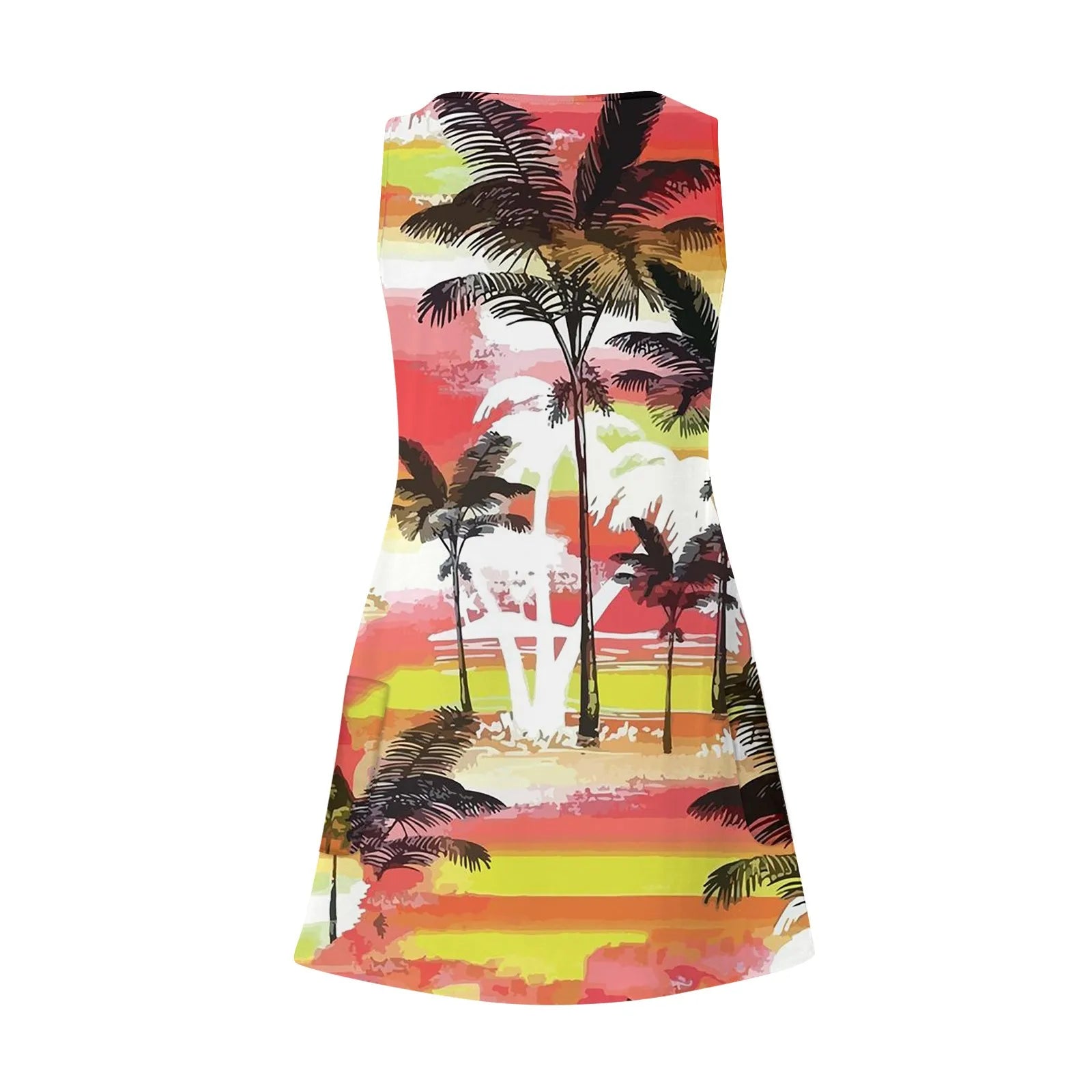 Boho Sundress With Pockets Summer Beach Dress V Neck