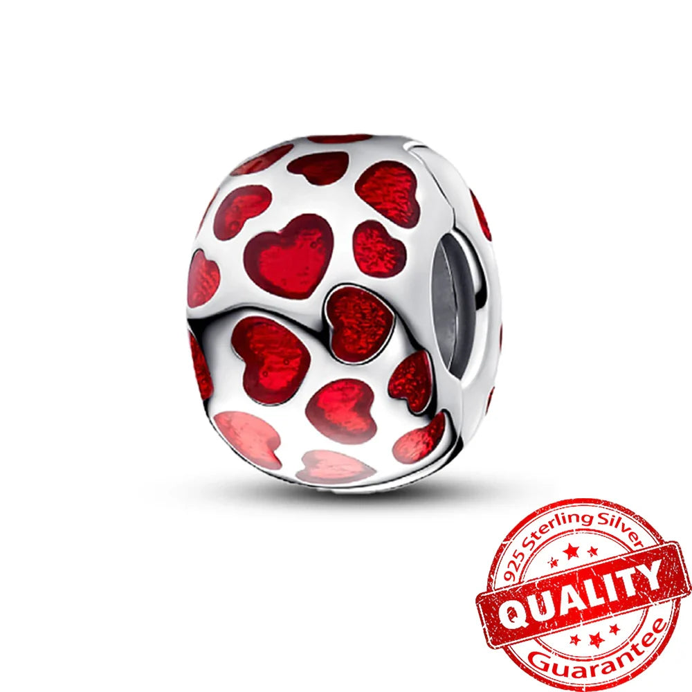 925 Sterling Silver Coral Seahorse and Lotus Fish Pendant for DIY Bracelet and Necklace Crafting